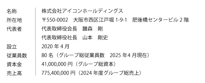 アイコンホールディングス会社情報